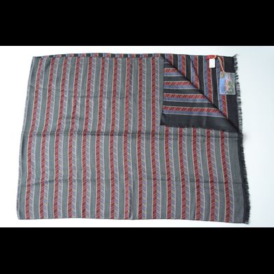 Двухсторонний шарф платок черный с бордовым Vizio Италия F 3