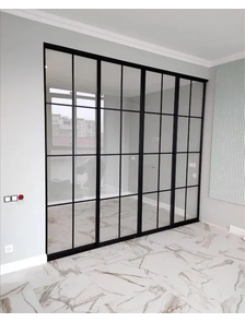 перегородка раздвижная в клетку прозрачное стекло