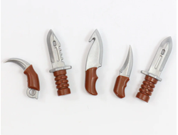 Комплект 5 ножей overmolded Bricktactical (blade pack silver with brown handle)