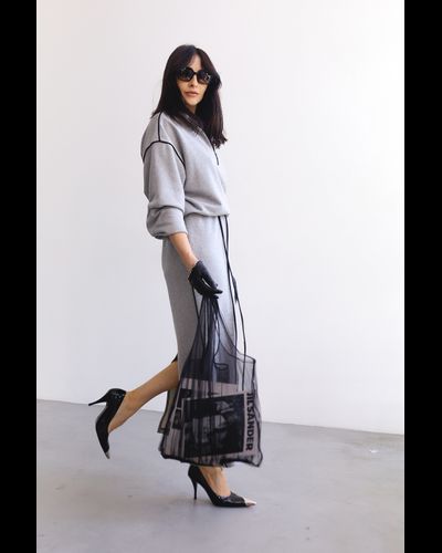 Платье макси из футера (меланж)