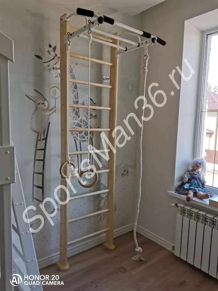 СПОРТИВНЫЙ КОМПЛЕКС KARUSSELL ADLER, цвет натуральный, цвет металла белый