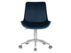 Кресло офисное DOBRIN DORA, синий велюр (1922-20), хромированная сталь