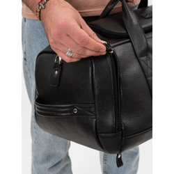 Кожаная дорожная сумка / рюкзак Napoli black 
(арт. 4034-01)