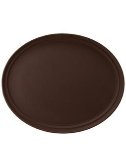 Поднос прорезиненный овал. 77*64 см. коричневый