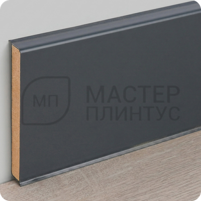 Напольный плинтус с мягким краем Dollken cubu flex life, высота 80 мм. толщина 11 мм. цвет антрацит