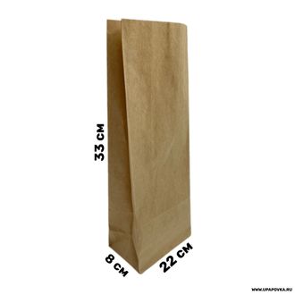 Пакет бумажный 12 х 8 х 33 см крафт 50 гр