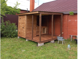 Вольер-навес с будкой и хозблоком #20 (3-3-2.2м)
