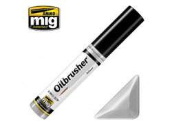 Ammo MIG: Масляная краска с тонкой кистью аппликатором Silver