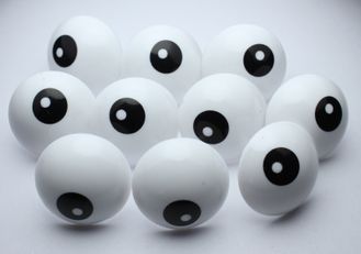 Глаза белые с поворотом зрачка и бликом диаметр 25 мм, 1000 шт (Оптом)