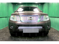 Защита радиатора Nissan Pathfinder (NAVARA) 2011-2014 (chrome) низ PREMIUM