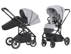 Коляска прогулочная Carrello Alfa CRL-5508 Feather Grey 2024 (накидка черная)