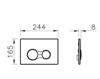 Панель система смыва VitrA Sento, цвет глянцевый хром, 740-0480