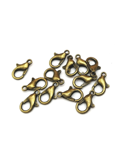 Карабины для бижутерии, бронза 10 мм