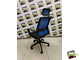 Кресло офисное Бит, черный пластик/синяя сетка/черная ткань