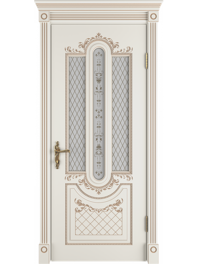 VFD. ALEXANDRIA 3D/ IVORY PC. АЛЕКСАНДРИЯ 3D/ СЛОНОВАЯ КОСТЬ--ПАТИНА КАПУЧИНО. ПОЛОТНО ОСТЕКЛЕННОЕ