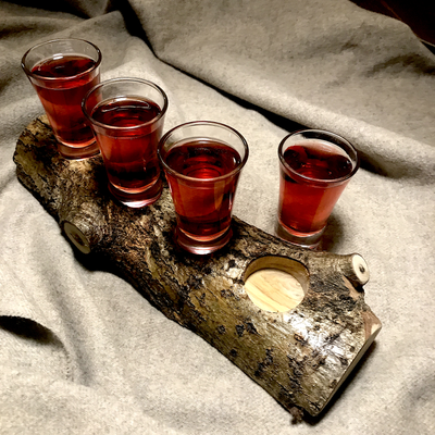 подставка для рюмок, подача на спилах, спилы для подачи, доски для подачи, спилы для ресторана, спил