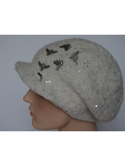 Белая женская кепка украшениями пчелами Италия Vizio 6958