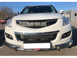 Защита переднего бампера двойная (верх+2коротких)с перемычками d60/42 для Haval H5 2020-2024