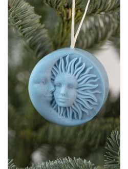 Новогодняя игрушка "Солнце Луна" Бирюза