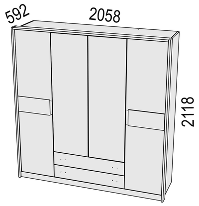 Схема сборки шкафа Фиеста 4х створчатый.