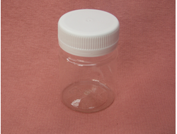 Флакон-баночка прозрачный ПЭТ с крышкой 40 мл