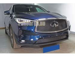 Защита радиатора Infiniti QX50 2021- black верх