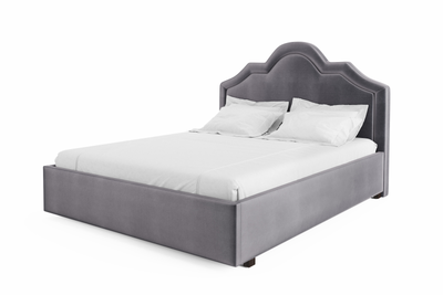 Кровать  двуспальная, MyCloud Ирис с подъемным механизмом, бельевым ящиком, мягкое изголовье, фигурная спинка