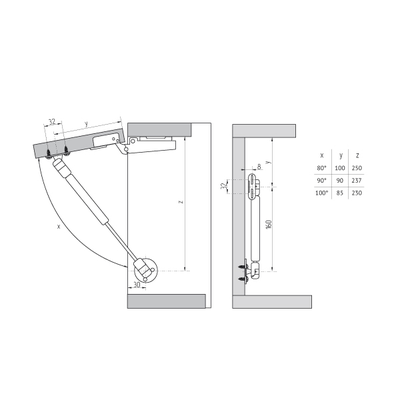 Газлифт Master F 50N (5кг)