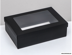 Коробка «Черная» с окном 30 х 20 х 9 см