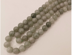 Агат тонированный  на нити  10мм дымчато оливковый