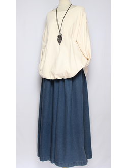 Рубашка "Вельвет с трикотажем"  молочная