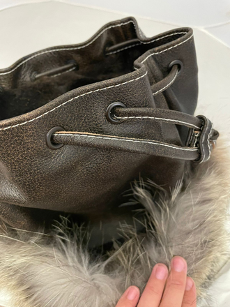 Эксклюзивный рюкзак из меха енота и натуральной кожи