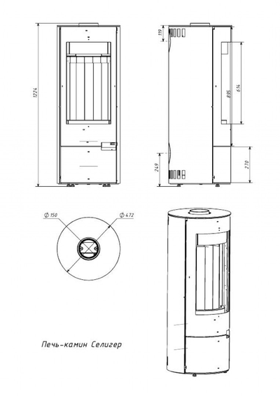 Печь-камин Селигер, Мета - Бел (Беларусь)