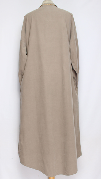 Платье Бохо вельветовое "СТОЙКА ЗАЩИП ПУГОВКИ" джинс, бежевое, малахит, хаки до р.52