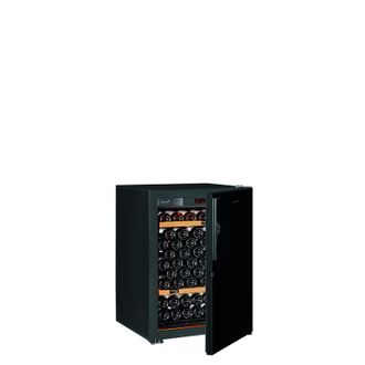 Винный шкаф Eurocave V-Revel-S Сплошная дверь Black Piano, Стандартная комплектация, поддоны - светлое дерево