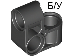 ! Б/У - Technic, Pin Connector Perpendicular 2 x 2 Bent, Black (44809 / 4195022 / 4480926 / 6325982) - Б/У