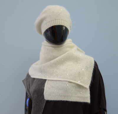 Женский итальянский шарф и берет с пайетками Vizio Италия фото