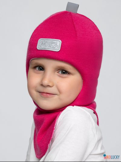 Шапка-шлем "NK"   20101-01, цвет ярко-розовый р. 52-54