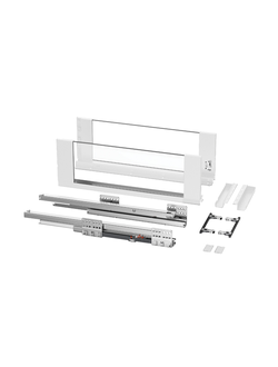 Комплект выдвижного ящика Tango Slim СТЕКЛО 199x450мм белый