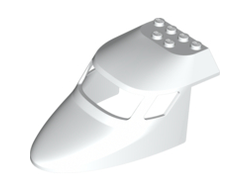 Aircraft Fuselage Forward Top Curved 6 x 10 x 4 with 3 Window Panes, White (87613 / 4560932)