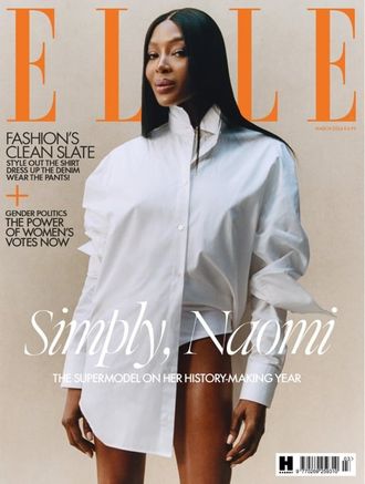 Elle March 2024 Naomi Campbell Cover Plus Harper&#039;s Bazaar Magazine March 2024 Maisie Williams Cover