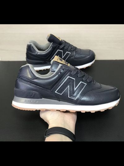 New Balance 574 Dark Blue Кожаные