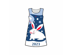 Платье 3D с полной запечаткой год Кролика №12