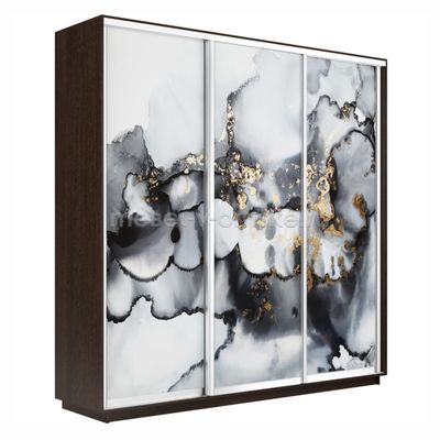 Шкаф-купе Трио-Фото (Абстракция серая) 1800*450*2200