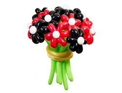 Букет Красные черные ромашки 15 шт.