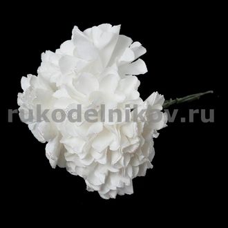 бумажные цветы "Хризантема с блестками", цвет-белый, 12 шт/уп