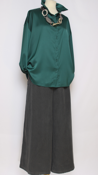 РУБАШКА БОХО "ШЁЛК  КЛАССИКА" синяя р.48,50,54, малахит р.48,50,52,54, фуксия р.48,50,52