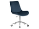 Кресло офисное DOBRIN DORA, синий велюр (1922-20), хромированная сталь