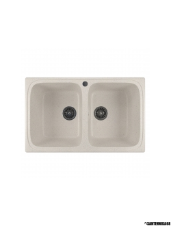Мойка из искусственного мрамора MIXLINE ML-GM23 двухчашевая 495*775*200мм