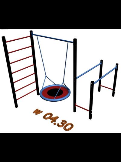 Спортивная площадка Workout W04.30 + качель-гнездо